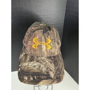 Under Armour Hunting 4 way Stretch Fit Two Tone Camo Ball Cap Size M/L *